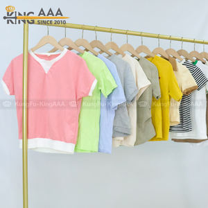 Camisetas de Verano para Mujer, Estilo <span class=keywords><strong>Crop</strong></span> <span class=keywords><strong>Top</strong></span>, Estampadas, Grado A, 90-100% Nuevas, Materiales Mixtos, Camiseta de Franela, Venta al Por Mayor en Fardos - Product Image 2