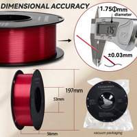 Tinmorry Ventes directes d'usine Haute qualité PLA Soie rouge Double couleur Consommables d'impression 3D 1.75mm 1 KG Filament d'imprimante 3D