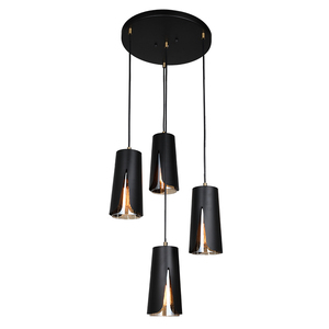 Créatif européen Chambre Salle À Manger cuisine <span class=keywords><strong>4</strong></span> Tête noir en métal décor E27 Lustre lumière - Product Image 1
