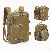 Sac à dos tactique MOLLE en nylon 1000D, sac à dos multifonctionnel compatible avec la gilette porte-plaques pour la chasse, la randonnée et les activités de plein air