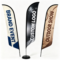 Kit d'affichage de drapeau en fibre de verre personnalisé avec base en croix pour utilisation en extérieur, sur les plages et dans les hôtels et complexes hôteliers