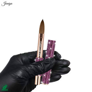 Uitstekende paarse strass steentjes handvat <span class=keywords><strong>Kolinsky</strong></span> acryl penselen premium nagelkunst tools voor professionele en doe-het-zelf manicure - Product Image 6