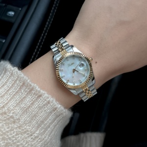 Montre Scottie A9393B avec cadran vintage en <span class=keywords><strong>nacre</strong></span> pour femme, bracelet en acier inoxydable, design classique intemporel, OEM/DIY - Product Image 3