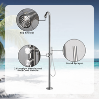 Ensemble de douche d'extérieur brossé Beach Garden Home support en acier inoxydable grande piscine douche extérieure