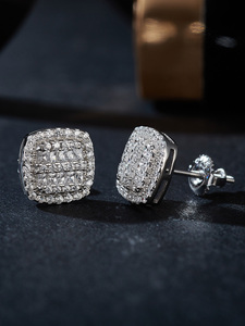 New Trendy Wholesale Square <strong>Earrings</strong> S925 Sterling Silver Luxury Moissanite GEM Women <strong>Fine</strong> <strong>Stud</strong> <strong>Earrings</strong> - Product Image 6