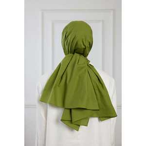 Pañuelo de Algodón Puro Verde Oliva Liso y Transpirable para Mujer - Product Image 1