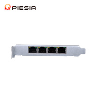 Tarjeta de red PCIe 2,0x4 4 4 puertos RJ45 POE 2500/1000/100/10Mbps tarjeta vertical Gigabit 1U servidor Ethernet PCI Express adaptador
