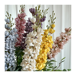 Bon marché Vente en gros Magnifique tissu enduit multicolore Fleur artificielle de lupin Plante en pot Ornement Fleur artificielle de mariage Décor - Product Image 4