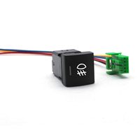 Interrupteur à bouton poussoir 12V avec LED bleue, feux antibrouillard, barre lumineuse LED, interrupteur à bouton poussoir pour Toyota Camry Corolla (22,8 x 22,5 mm)