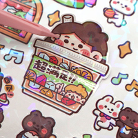 Kawaii Dekorative DIY-Handbuch-Aufkleber, Gestanzte Sticker mit Starker Haftung, UV-Bedruckt auf Washi-Papier für Schreibwaren und Tagebuch-Dekoration