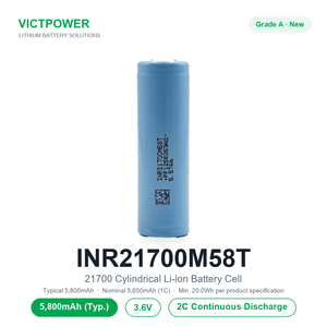 Batterie lithium-ion cylindrique Victpower INR21700-M58T 5000mAh à très haute capacité, 1000+ cycles pour l'électronique grand public - Product Image 1