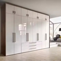 Armoire de rangement moderne d'usine, placard individuel, meuble de chambre à coucher, armoire sur mesure à finition laquée haute brillance