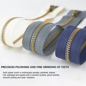 5 # nhà máy bán buôn mở End vàng răng dây kéo kim loại cho khóa tự động các loại khác nhau cho quần áo - Product Image 2