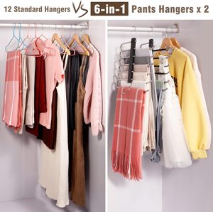 Porte-pantalon pliable 6-en-1 moderne en métal pour armoire, salle de bain et rangement de salon - Product Image 6