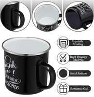 Mug à café émaillé de marque privée 12 oz en gros, écologique, réutilisable, avec couvercle, couleur et logo personnalisables, isotherme