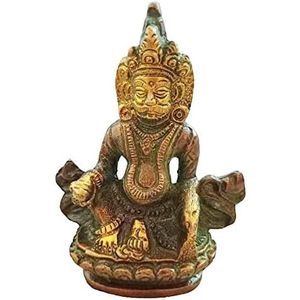 PARIJAT Artisanat Antique-Kuber Statue En Laiton Kubera Hindou Dieu de la Richesse Prospérité Idole En Métal Pur pour La Maison Indienne Temple Décor - Product Image 5