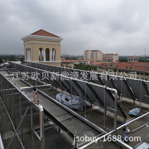 Calentador de Agua Solar de Placa Plana, Aleación de Aluminio Cromado Negro, Instalación en Techo Inclinado, Sistema de Calentamiento Pasivo por Termosifón - Product Image 3