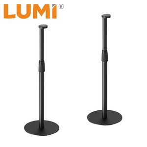 Paire de supports de sol pour haut-parleurs noirs réglables en hauteur pour Sonos Era 100 & 300 Audio - Product Image 1