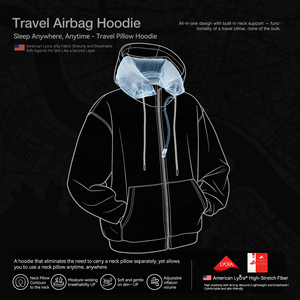 QUICKSHOW مخصص وسادة هوائية للسفر هوديي أزياء المرأة الذكية هوديي نفخ وسادة السفر بنيت مريحة عارضة Techwear - Product Image 4