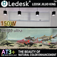 Lampe LED pour aquarium Ledesk AT3+ 150W RGB à spectre complet, contrôle par application, variateur d'intensité, minuterie, amélioration des couleurs, pour aquariums
