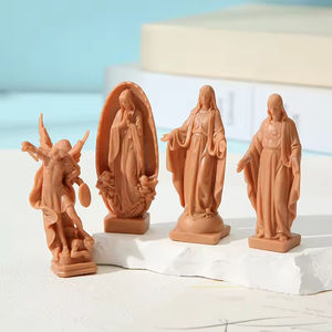Ensemble de statues catholiques en résine, figurines religieuses, Vierge <span class=keywords><strong>Marie</strong></span> et Saint George, cadeau pour les dévots - Product Image 1