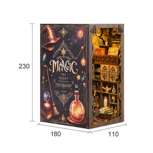 Shinetsu <b>Magic</b> Night Wooden DIY Bookend 230x180x110mm Creative 3D Puzzle <b>Model</b> For Teenagers - Product Image 2