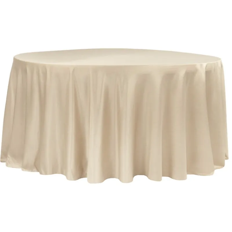 Champagne SATIN 120" Round Tablecloth 100% polyester Rose Table Cover wedding/party
