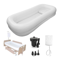 Baignoire gonflable médicale en PVC blanc écologique pour adultes avec pompe à air électrique intégrée, sac à eau, lit de bain, aide à la natation pour la saison estivale