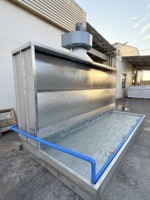 Cabine de peinture à rideau d'eau en acier inoxydable de haute qualité personnalisée de 4 mètres, cabine de pulvérisation pour la peinture, porte en bois