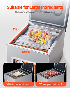 Machine d'emballage sous vide 260W en acier inoxydable pour aliments humides, longueur de scellage 10,2 po, pour cuisine domestique - Product Image 5