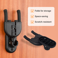 Support de guitare pliable avec crochet pour guitare électrique/acoustique/basse - Métal et plastique durables, loquet à activation par gravité, noir