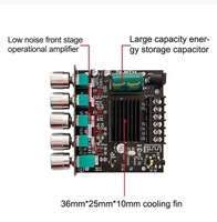 Carte amplificateur de subwoofer Bluetooth 5.0 ZK-MT21 TPA3116 2.1 canaux 50WX2 100W, carte amplificateur audio stéréo de puissance, amplificateur de basses AUX