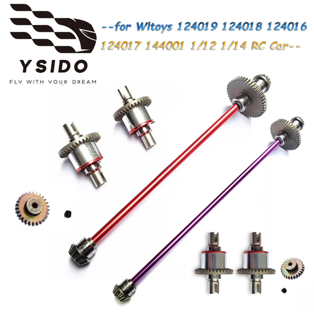 RC Differential Gear Main Central Axle Drive Shaft for Wltoys 124019 124018 124016 124017 144001 1/12 1/14 RC Car Upgrade Parts