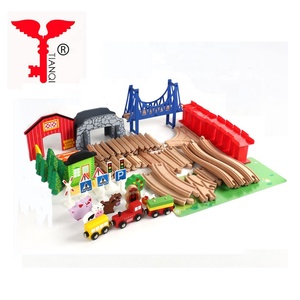 Rompecabezas de madera de tren de la ciudad de pista de carreras de juguete - Product Image 2