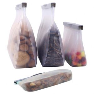 Bolsas de Silicona Reutilizables con Cierre Hermético, Libres de BPA, con Logotipo Personalizado, Aptas para Congelador, Lavavajillas y Alimentos - Product Image 1