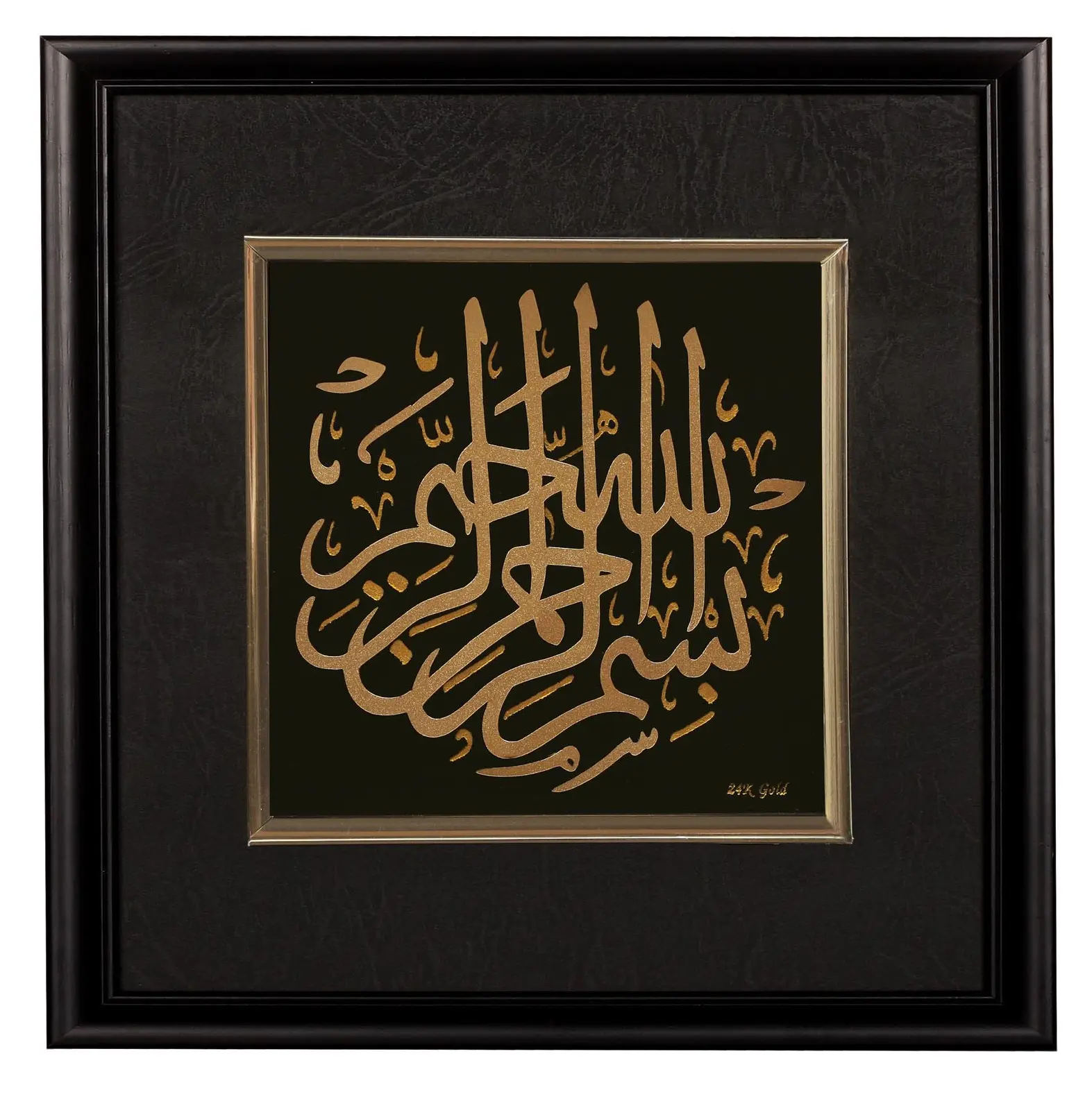 Waarde 24K Goud Folie Art Foto Frame Handgemaakte 3D Pure Allah Bladgoud Ambachten Decoratie Foto 'S