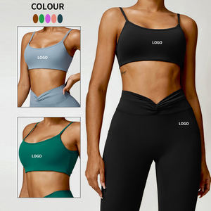 Soutien-gorge de sport Sexy à séchage rapide pour femmes haut de fitness avec bandoulière mince Yoga course <span class=keywords><strong>exercice</strong></span> torsion arrière conception Logo avant - Product Image 2