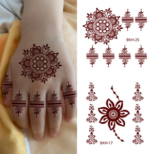 Pegatinas de tatuaje de <span class=keywords><strong>Henna</strong></span> marrón no tóxicas seguras y divertidas para niños perfectas para celebraciones de Eid y festivales culturales Tatouage Temporaire - Product Image 1