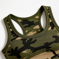 Ensemble deux pièces élégant et confortable pour la détente, débardeur court sexy camouflage sans manches avec short taille élastique, style urbain OEM ODM
