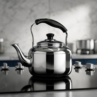 Bouilloire sifflante en acier inoxydable de 4 litres, compatible induction, pour usage domestique, idéale pour faire bouillir l'eau