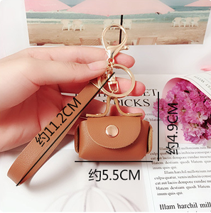 พวงกุญแจหนัง PU นุ่ม แฟชั่นสำหรับผู้หญิง พร้อมสายคล้องมือ กระเป๋าใส่เหรียญ - Product Image 6