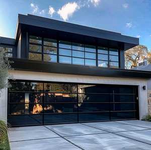 <span class=keywords><strong>Porte</strong></span> <span class=keywords><strong>de</strong></span> <span class=keywords><strong>garage</strong></span> <span class=keywords><strong>sectionnelle</strong></span> en verre réfléchissant noir sans cadre, fabrication professionnelle automatique <span class=keywords><strong>de</strong></span> villas modernes XIYATECH - Product Image 1