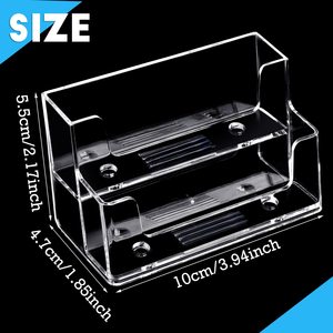 Présentoir de Comptoir Transparent en Plastique pour Cartes de Visite avec Fermeture à Bouton - Product Image 4