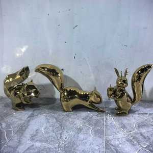 Electroplated <b>Squirrel</b> Fiberglass Animal Sculpture Outdoor Floor Mount Decorative Landscape <b>Ornament</b> - Product Image 5