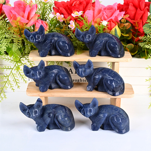 Vente en gros d'usine : Animaux en cristal naturel, sculpture de chat Sphynx, chat en cristal Reiki pour la décoration - Product Image 2