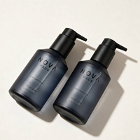 Flacon de gel douche en verre noir opaque givré de luxe à épaule inclinée 100 ml 120 ml 200 ml pour huile corporelle et lotion