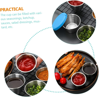 Lot de 6 coupelles à sauce en acier inoxydable 304 avec couvercles en silicone pour condiments, salades, boîte étanche pour la maison et les voyages