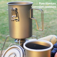 Cuisinière à riz à vapeur en titane pur personnalisée en usine, multifonctionnelle, grande capacité, légère et portable pour le camping en plein air et les pique-niques