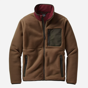 Custom Colorblock Patchwork Stand Collar Winter Warmer <strong>Sherpa</strong> Fleece <strong>Jacket</strong> <strong>for</strong> Men <strong>Women</strong> - Product Image 4