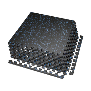 12 Piezas de Tapetes de Goma para Equipos de Ejercicio de 48 Pies Cuadrados, Pisos de Gimnasio Encastrables de Espuma <span class=keywords><strong>EVA</strong></span> de Alta Densidad - Product Image 1
